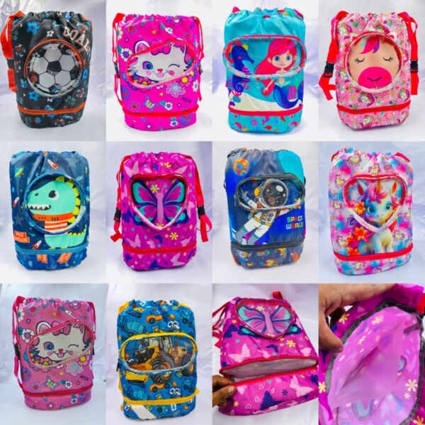 Primium quality swimming bag with inner pocket & bottom seperate compartment  for wet clothes/ shoes